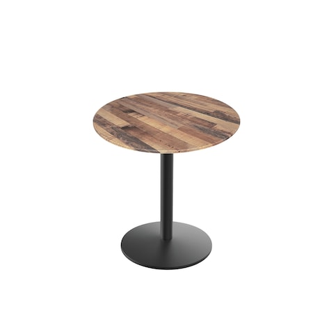 30 Tall OD214 Black Table Base W22 Diameter Foot And 36 Diameter Rustic Top,IndoorOutdoor